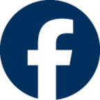 Facebook Logo. A blue circle with a small f.