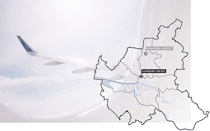 Location Hamburg Airport - Hamburg Messeac Lage Hamburg Airport / Hamburg Messe