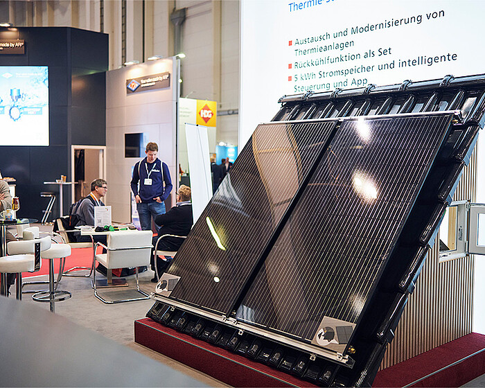Blick auf Solarpanels im Bereich ENERGY@GET Nord